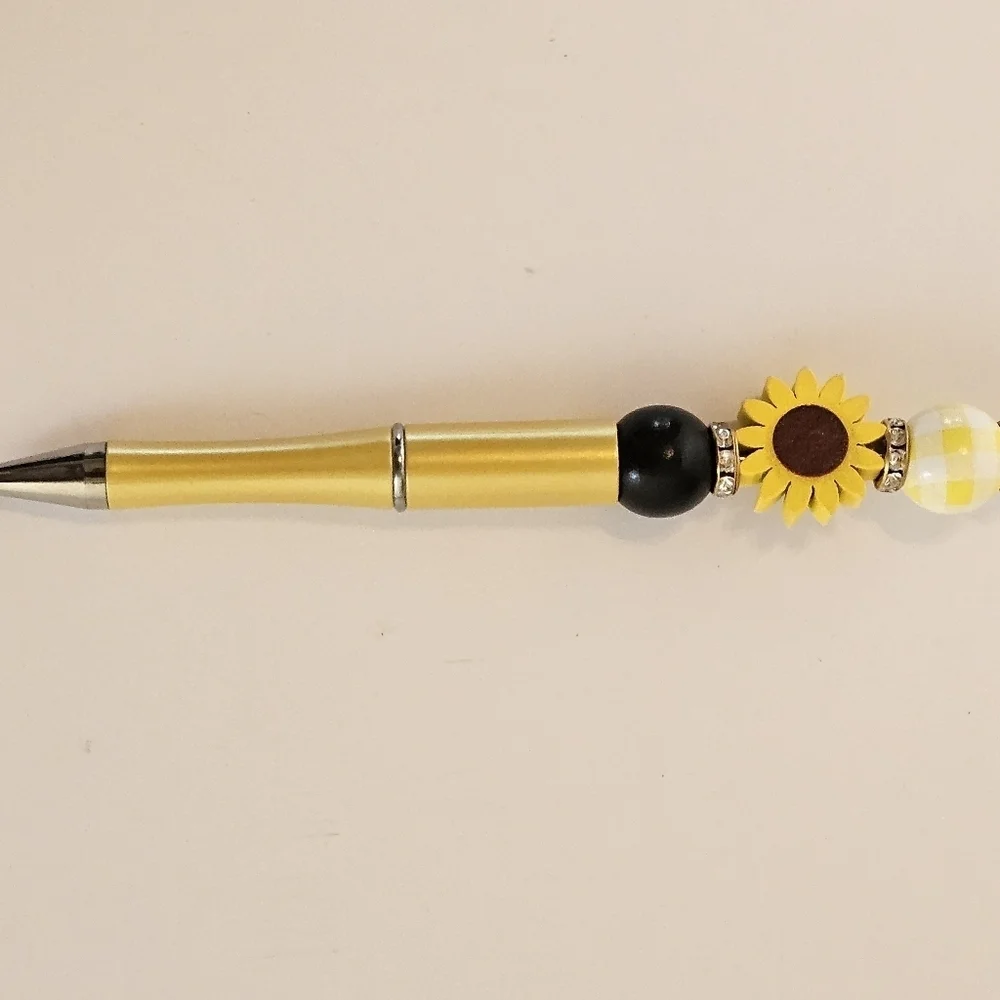 Hand Crafted Halloween Pens Fall & Floral Beaded Set of 3 Ballpoint Black Ink 6